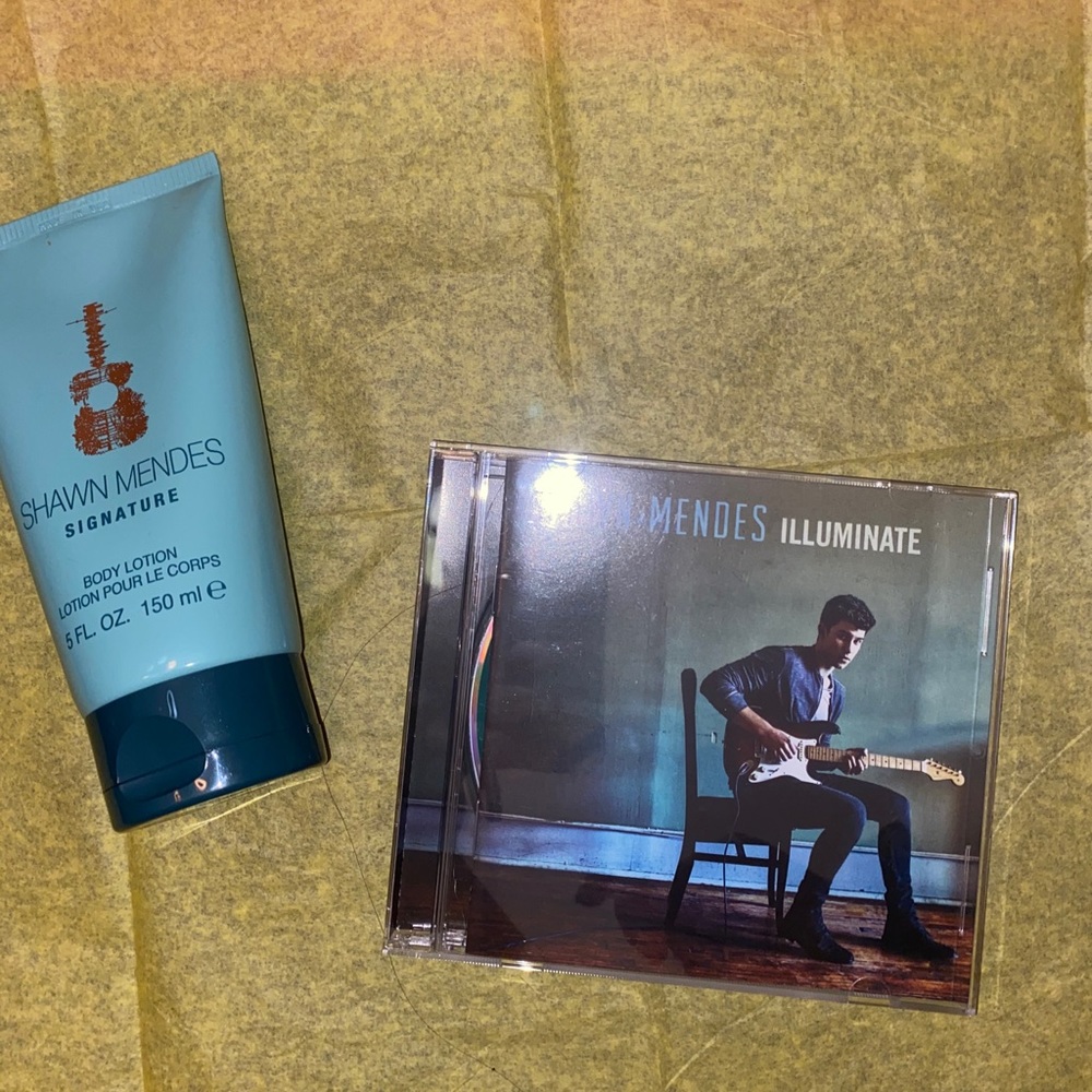 Shawn Mendes body lotion and album CD